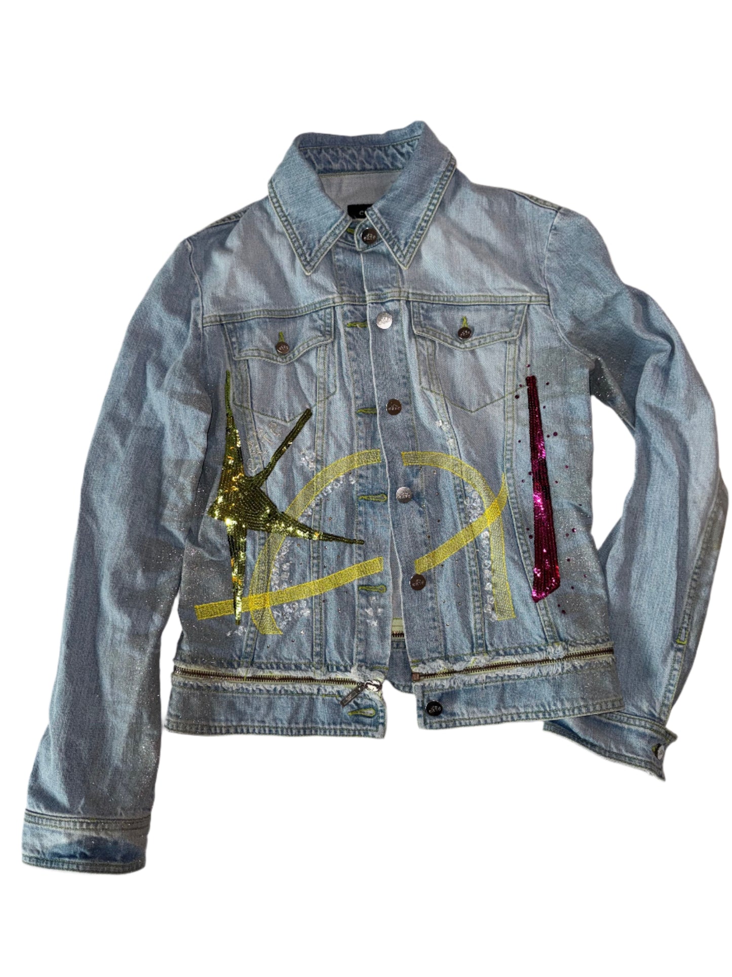 Exte Embroidered Sequin Jean Jacket