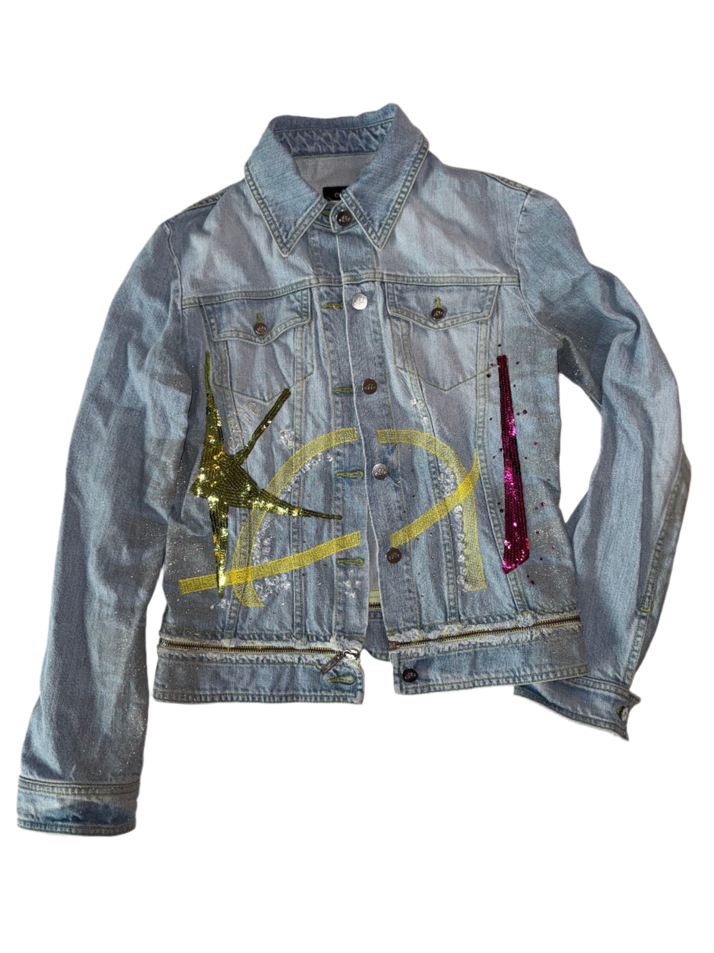 Exte Embroidered Sequin Jean Jacket