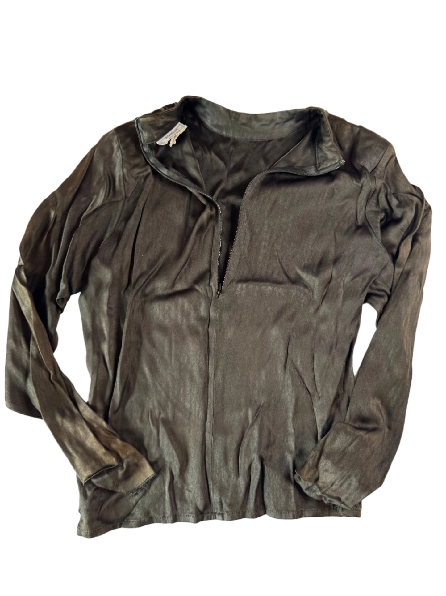 Yves Saint Laurent Rive Gauche Mock Neck Long Sleeve Shirt