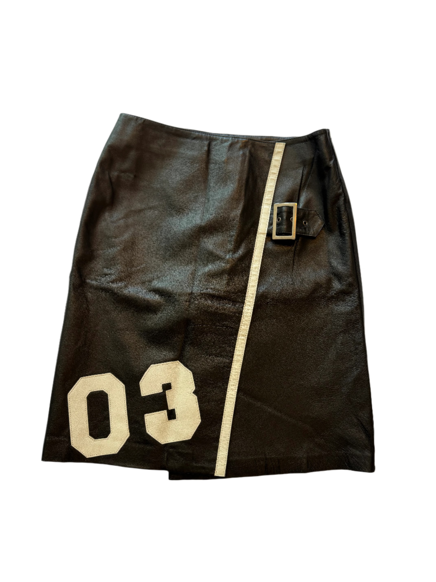 Leather Wrap Skirt with Decal