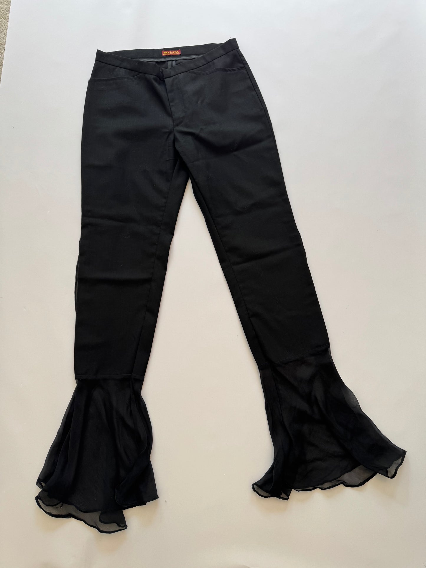 Wool Trousers with Silk Mermaid Flare