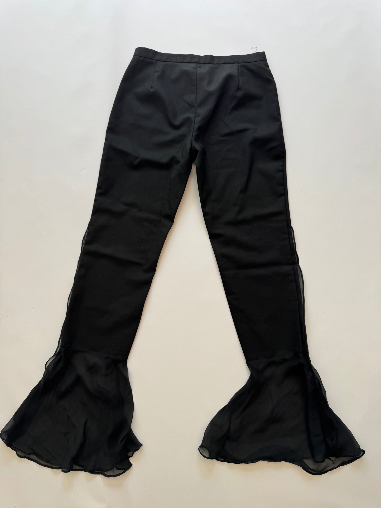 Wool Trousers with Silk Mermaid Flare