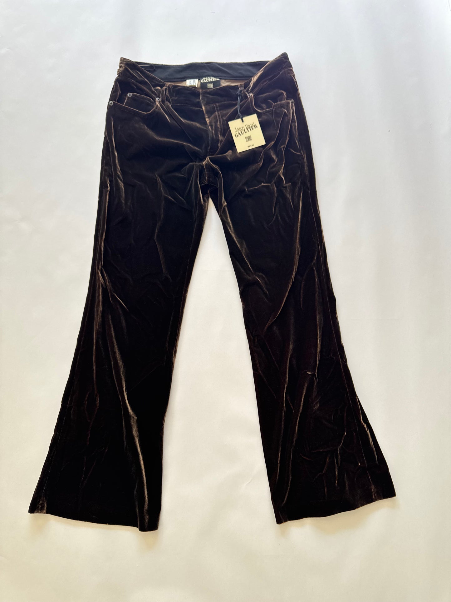 Vintage Jean Paul Gaultier Brown Silk Velvet Pants