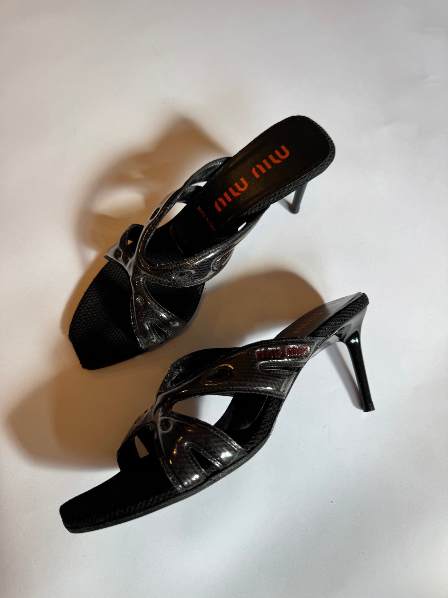Miu Miu 1999 Mesh Heeled Sandals (Size 39)