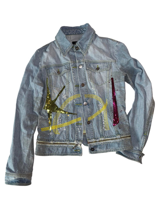 Exte Embroidered Sequin Jean Jacket