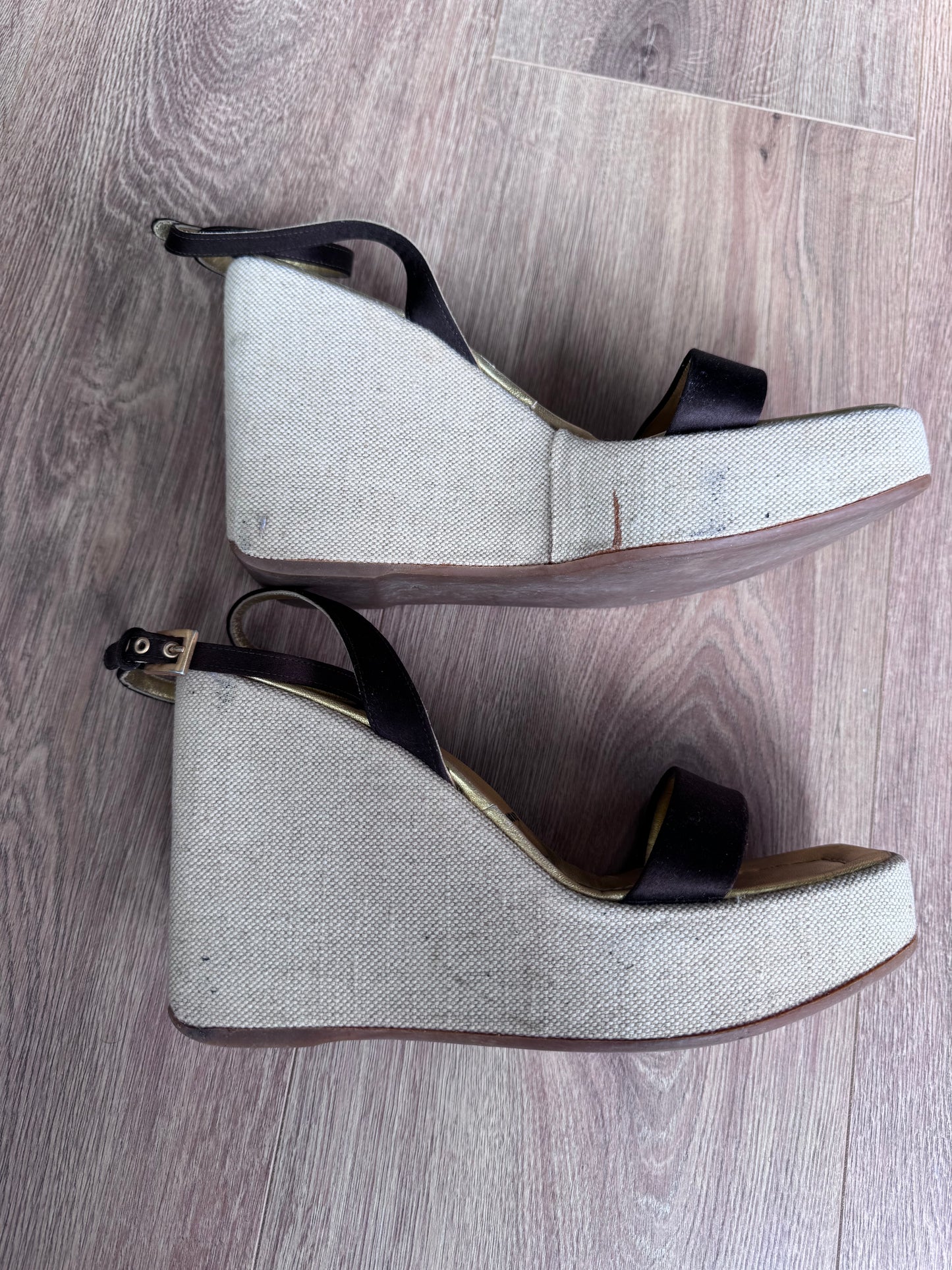 Prada 1996 Sandals with Silk and Canvas (37)