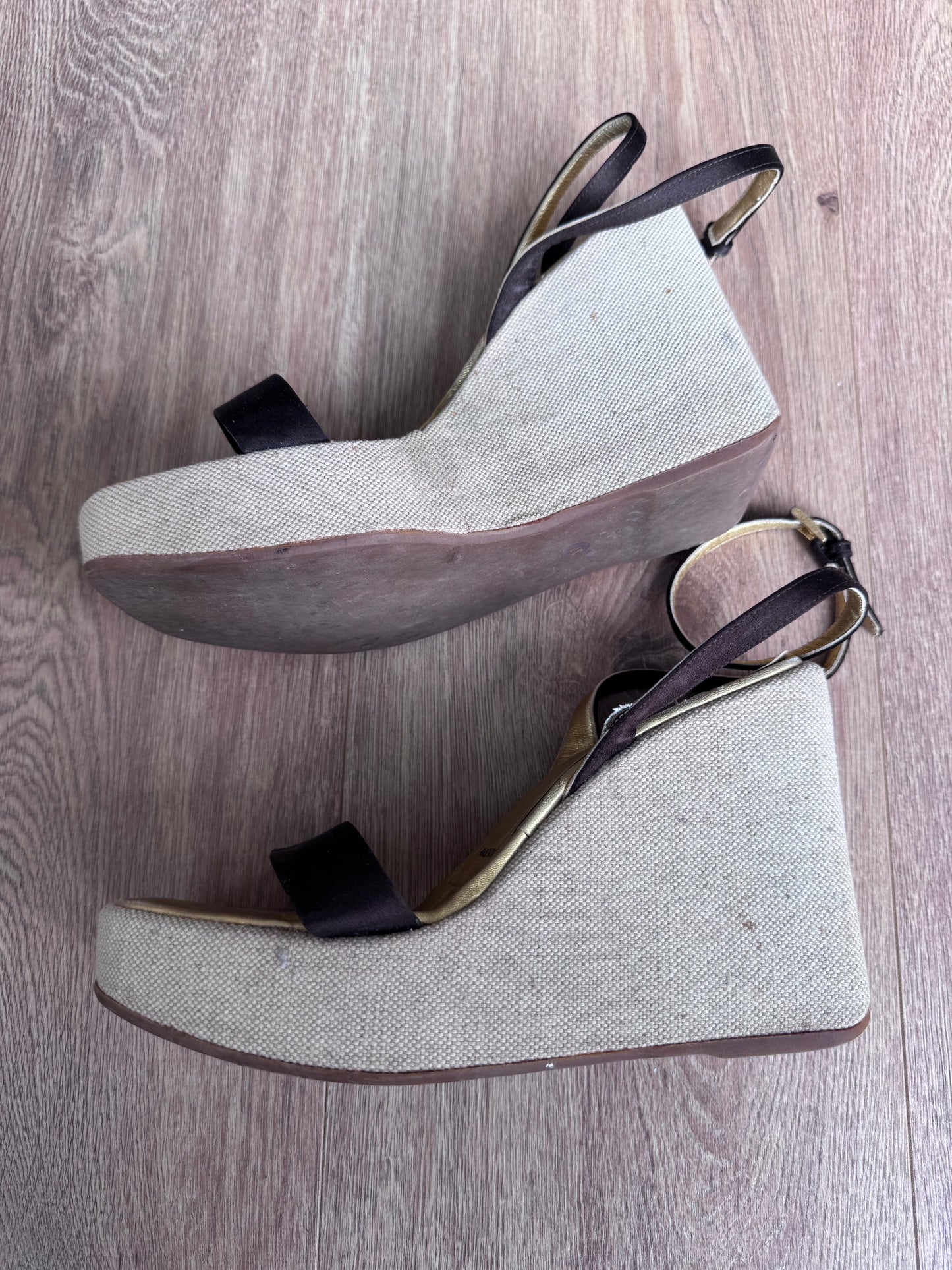Prada 1996 Sandals with Silk and Canvas (37)