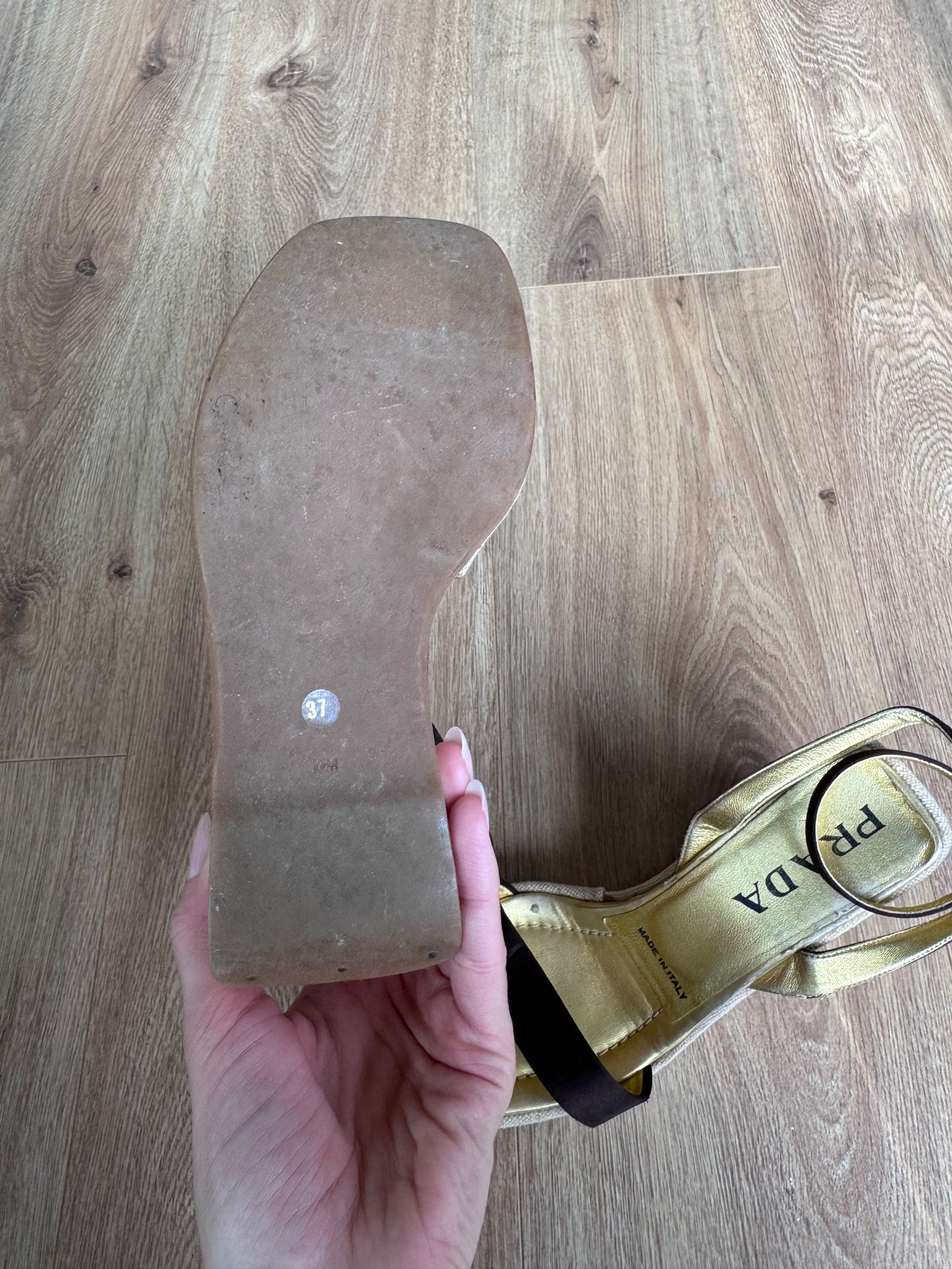Prada 1996 Sandals with Silk and Canvas (37)