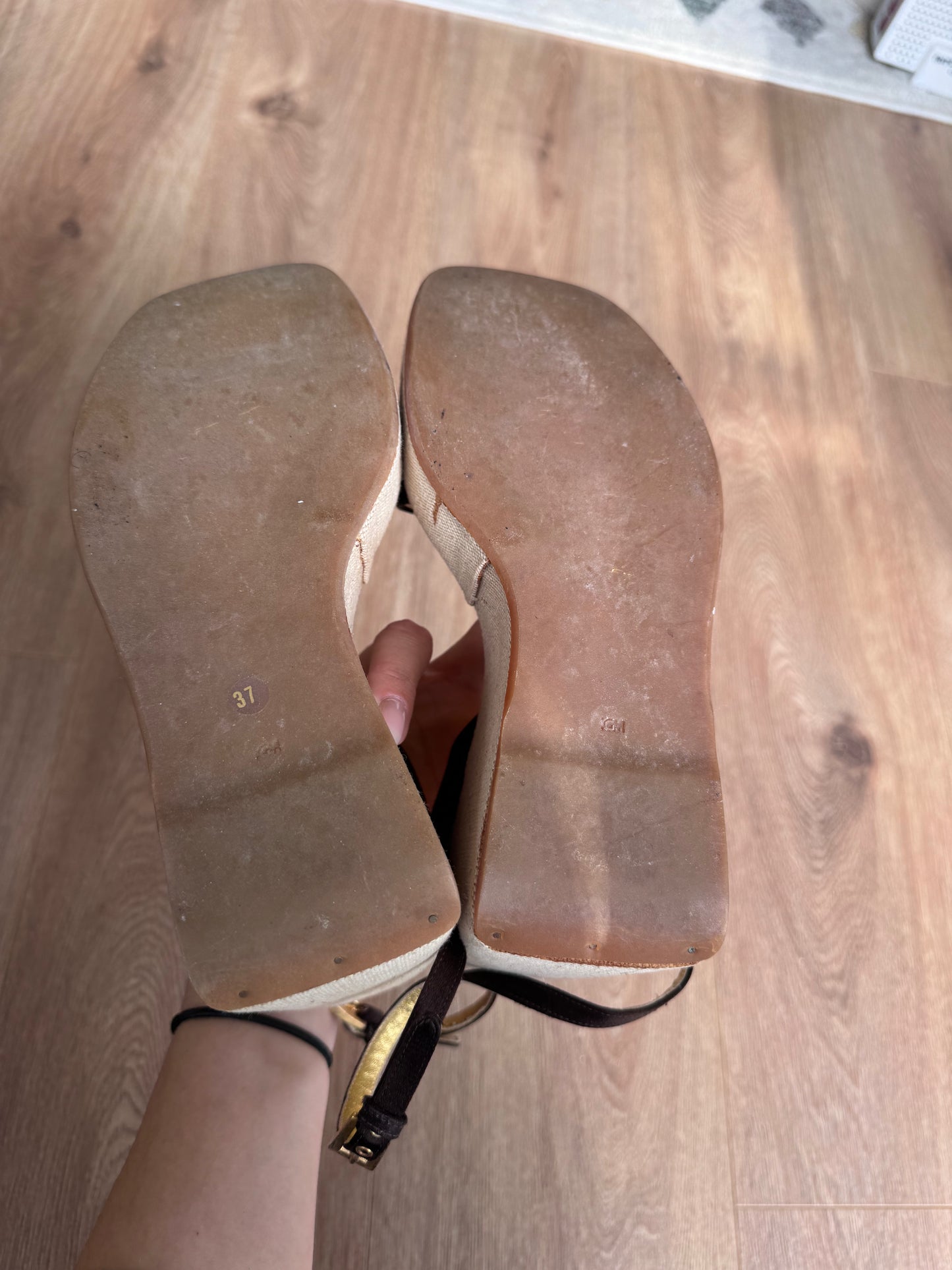 Prada 1996 Sandals with Silk and Canvas (37)