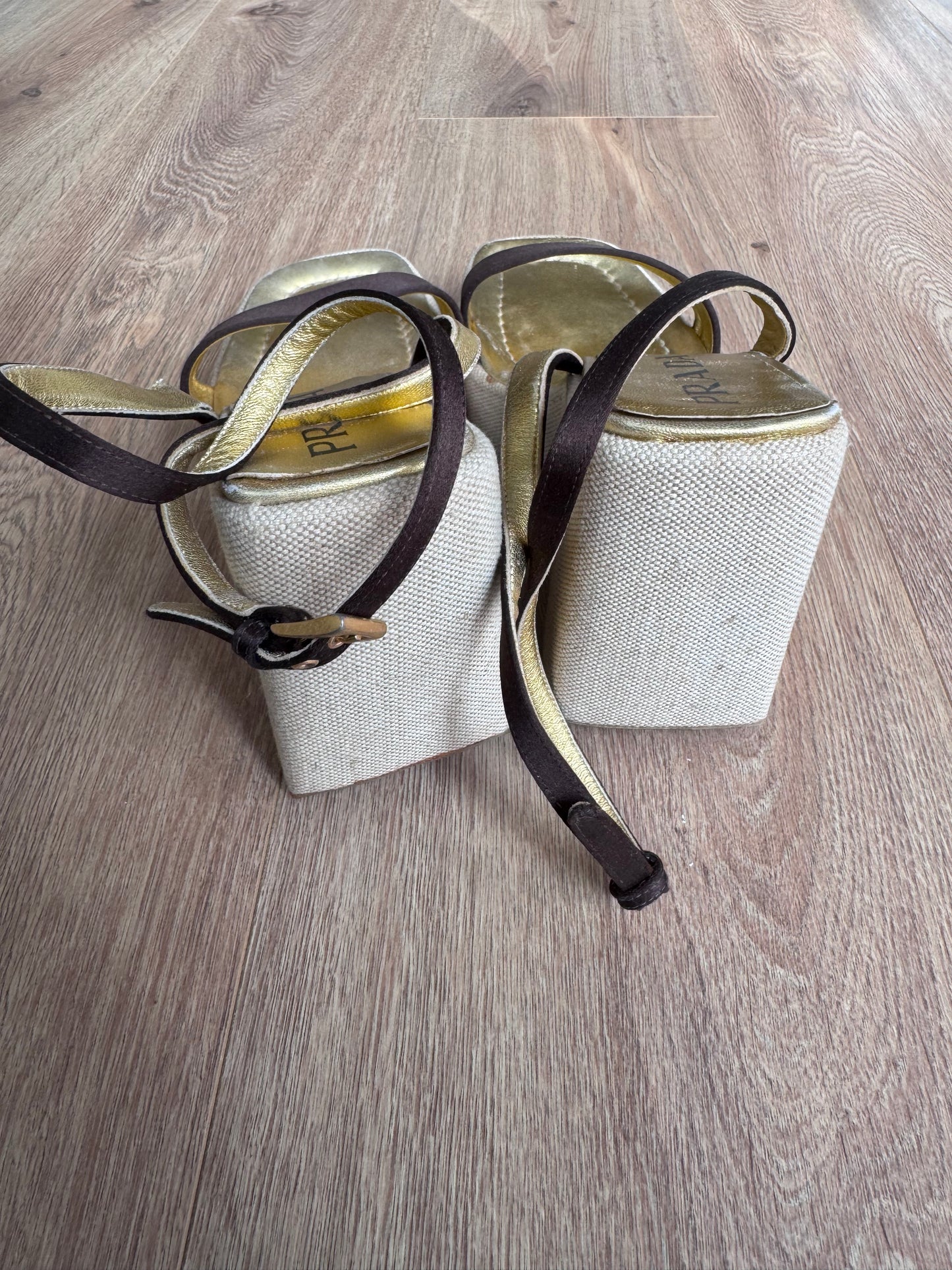 Prada 1996 Sandals with Silk and Canvas (37)