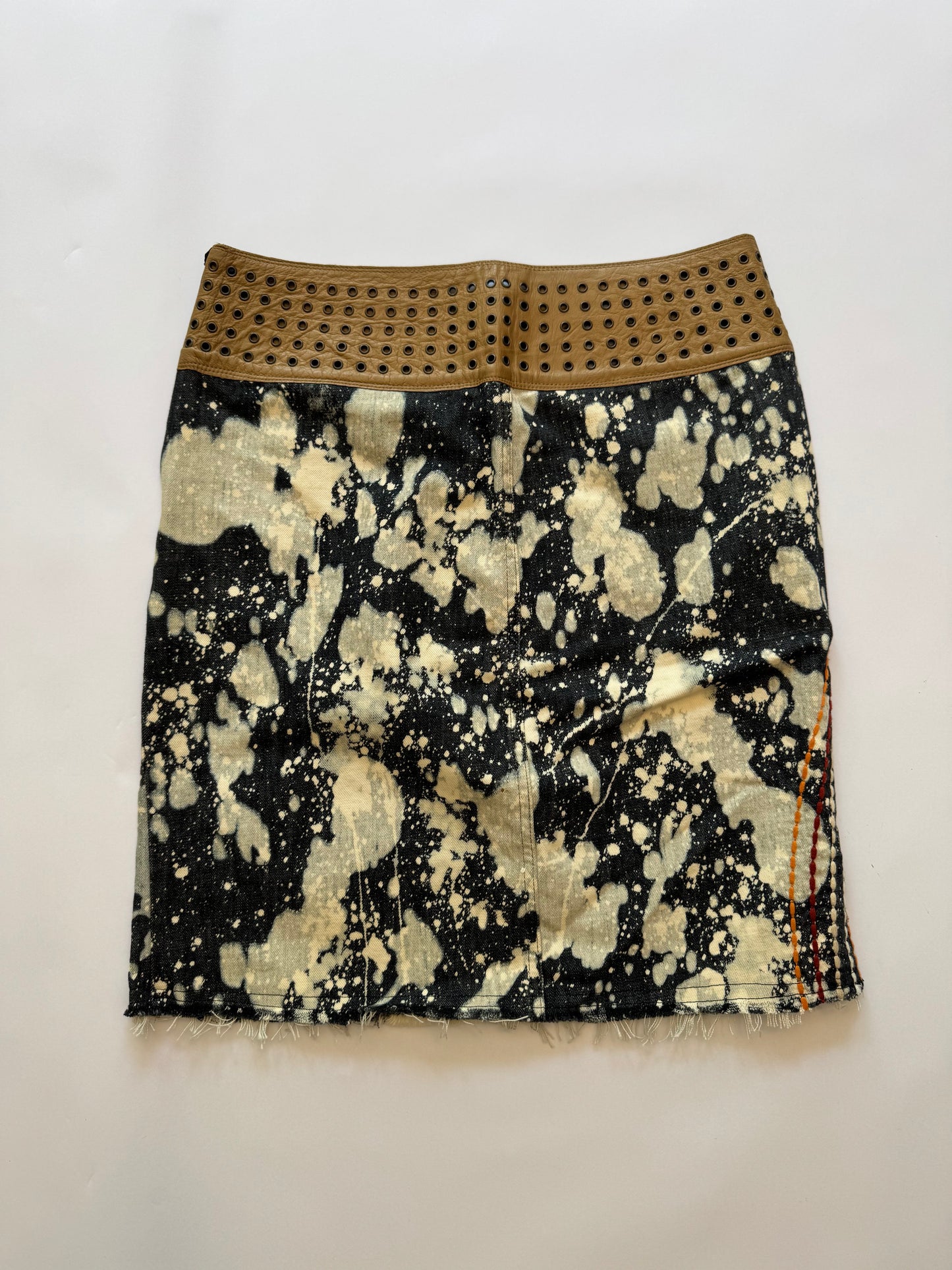 Top-stitched Jean Skirt