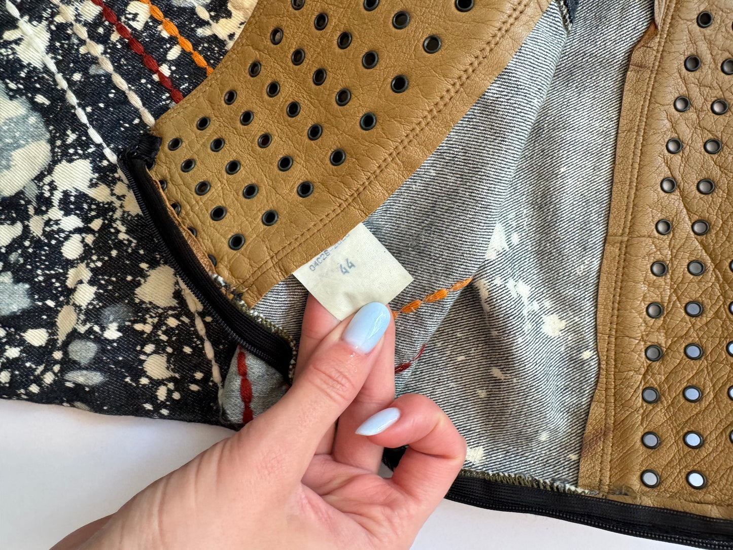 Top-stitched Jean Skirt