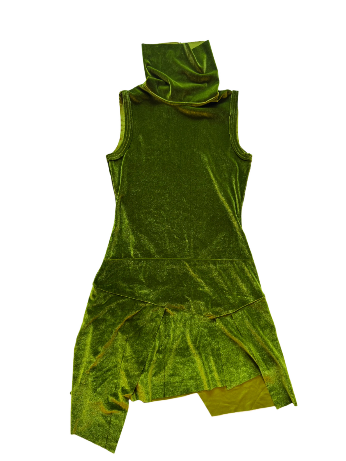 Green Stretch Velvet 2000s Dress