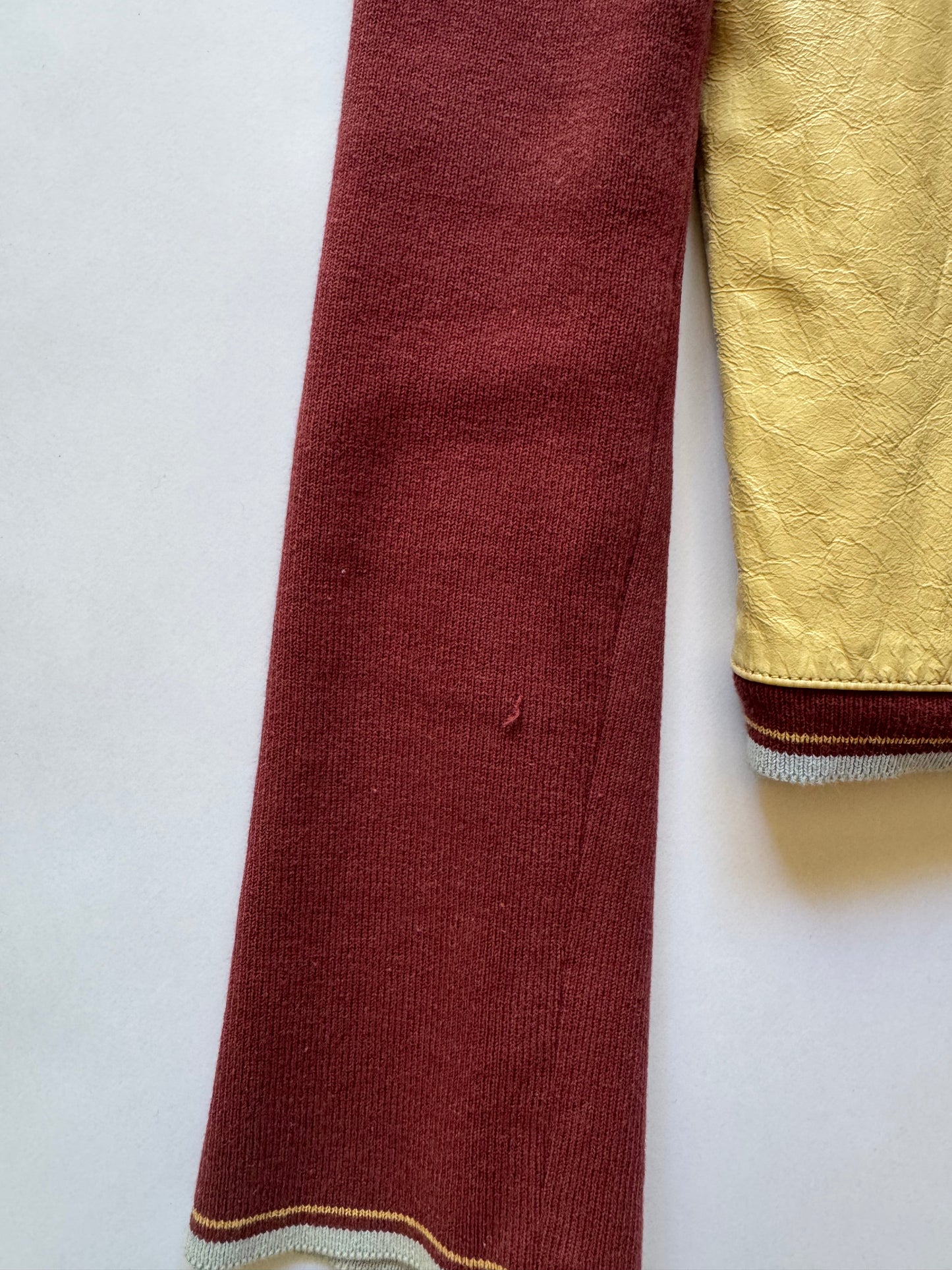 Miu Miu Spring 2000 Leather Jacket Tan and Red. IT 44.