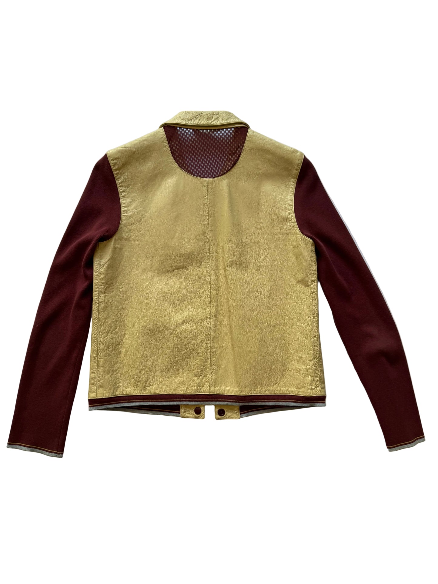 Miu Miu Spring 2000 Leather Jacket Tan and Red. IT 44.
