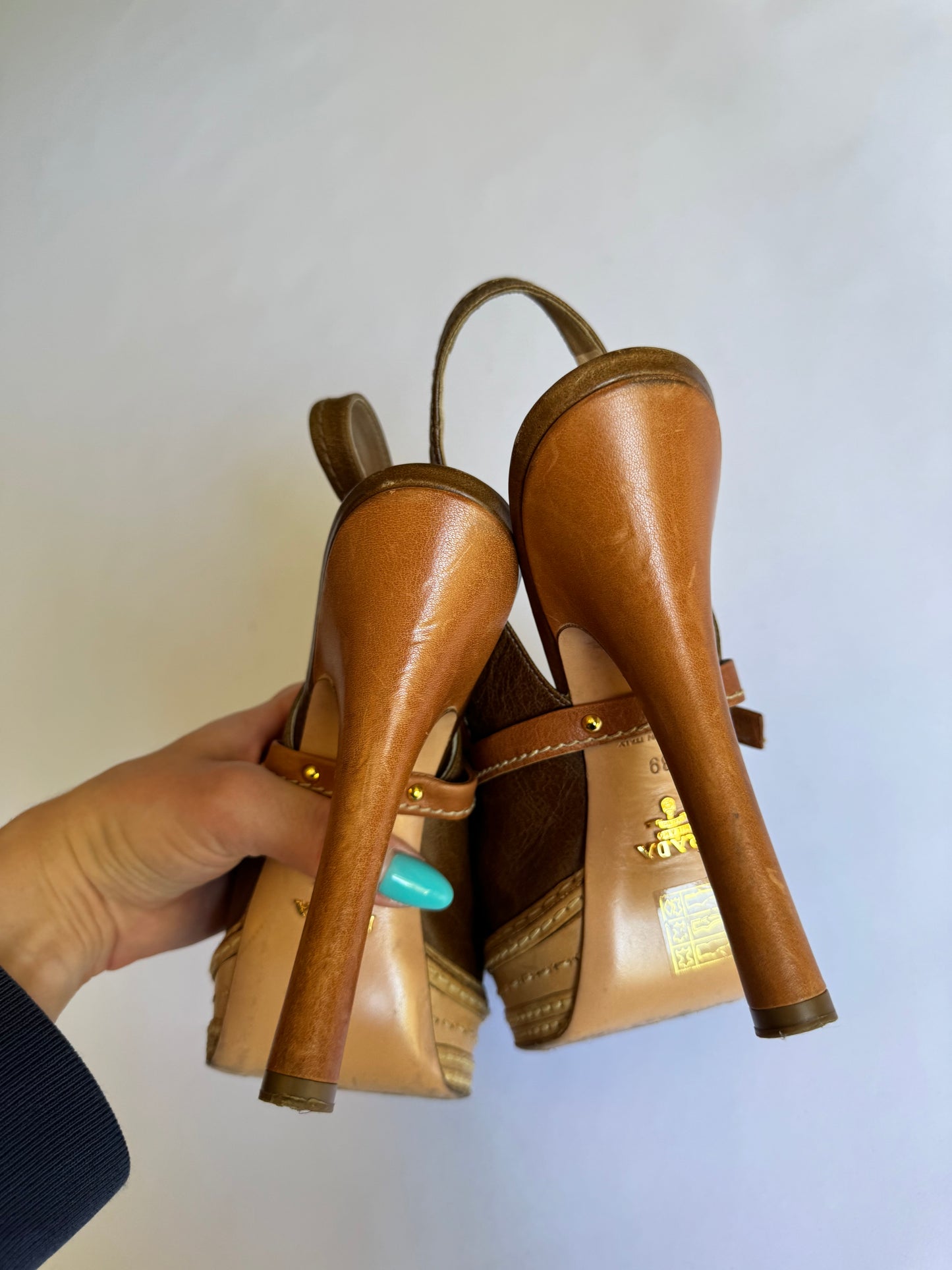 Prada 2009 Sling Back Heels. Size 39.