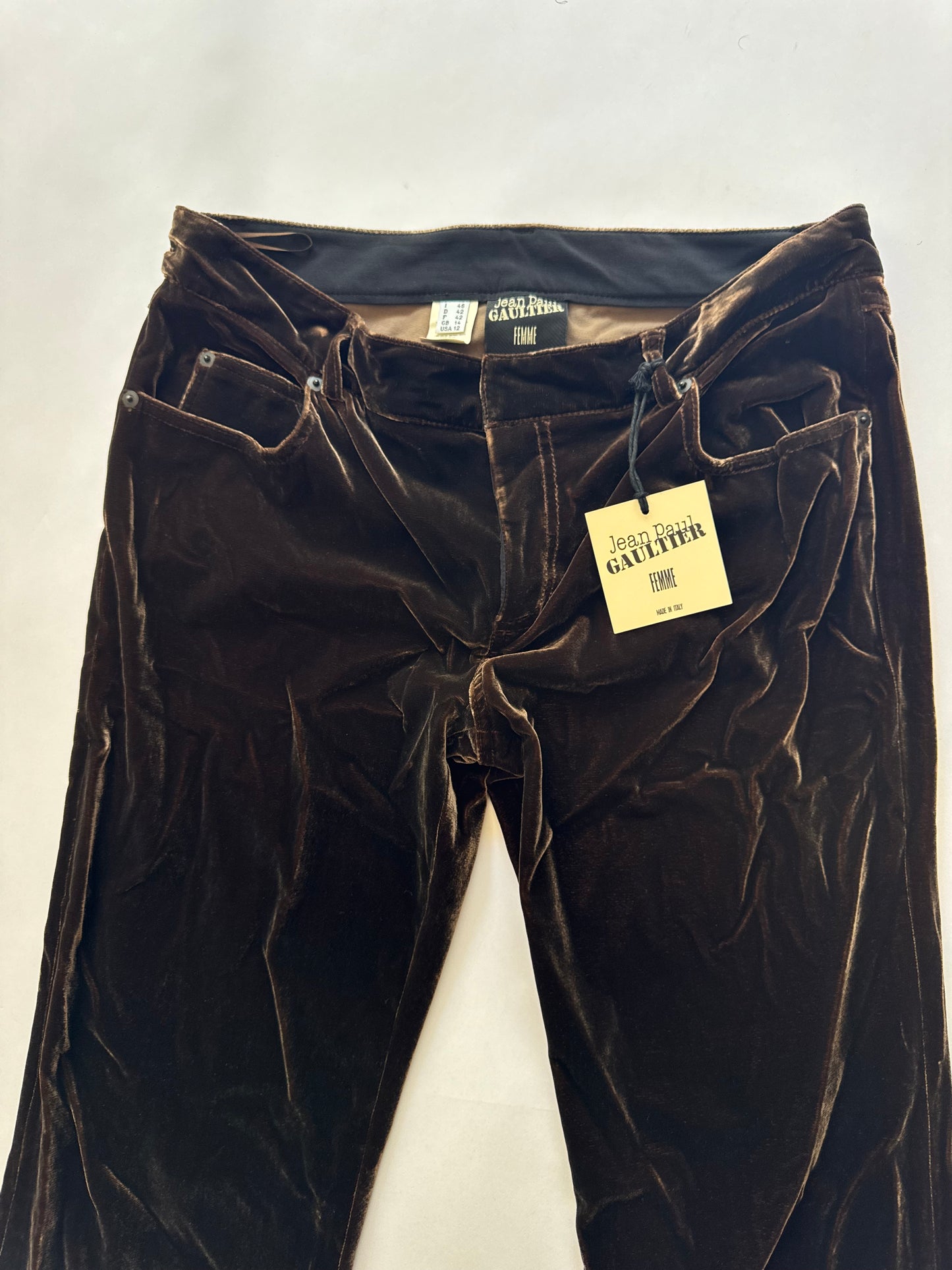 Vintage Jean Paul Gaultier Brown Silk Velvet Pants