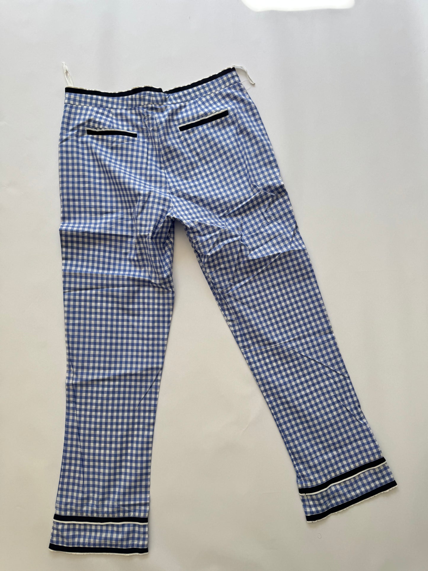 Miu Miu SS 2000 Blue Check Vichy Pants with tags. IT 44.