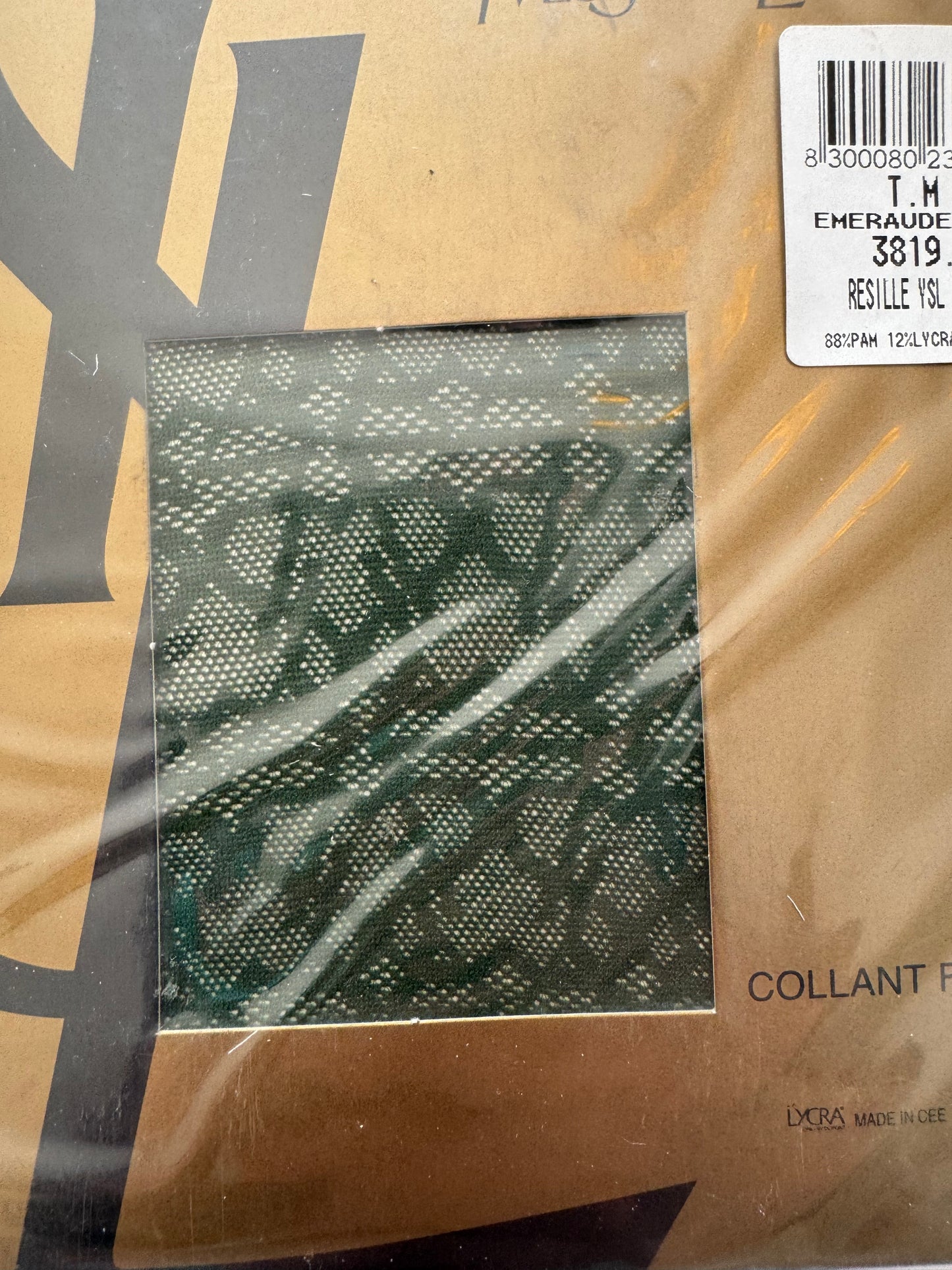 Vintage Yves Saint Laurent Logo Tights (Green)