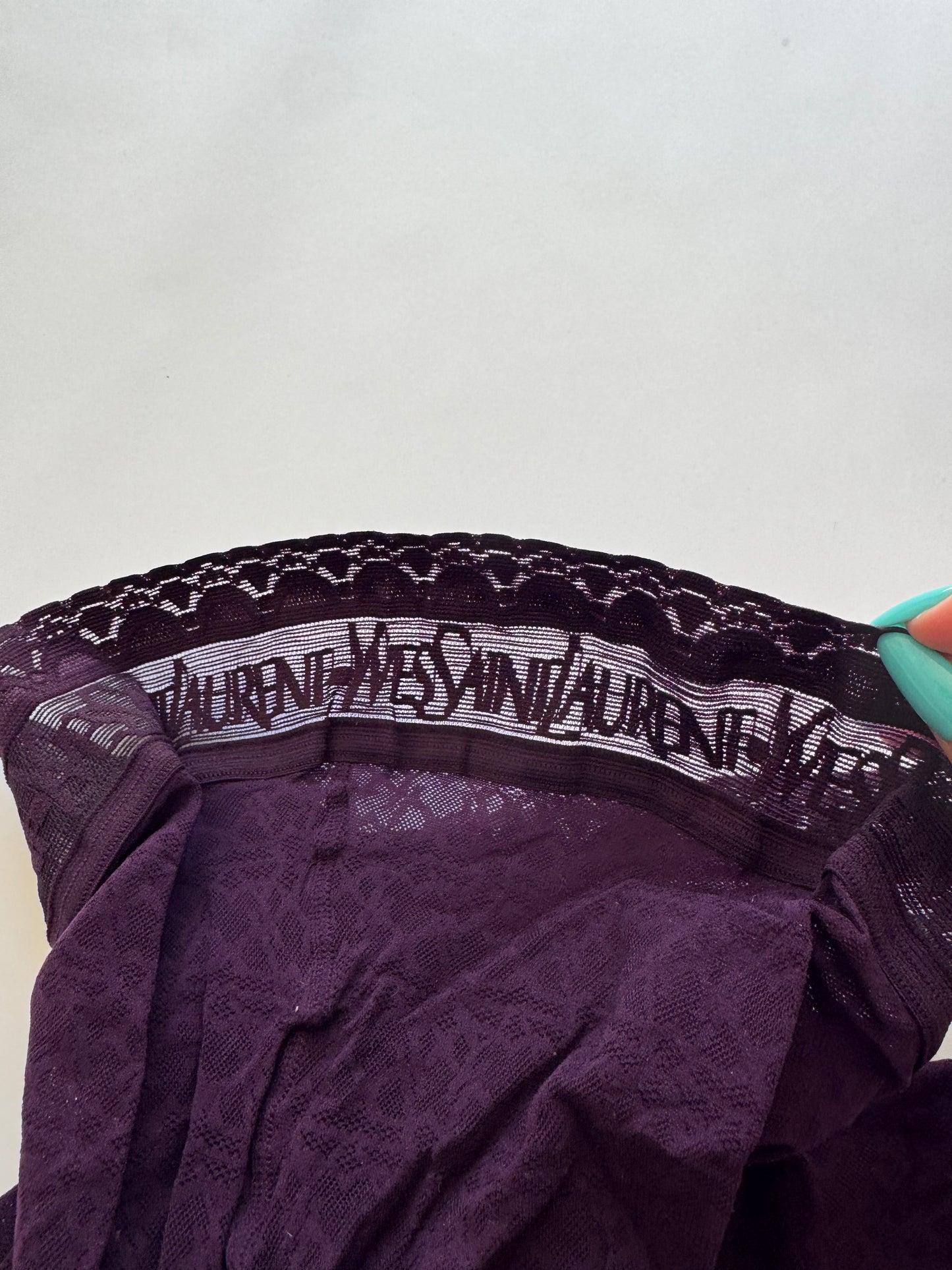 Vintage Yves Saint Laurent Logo Tights (Green)