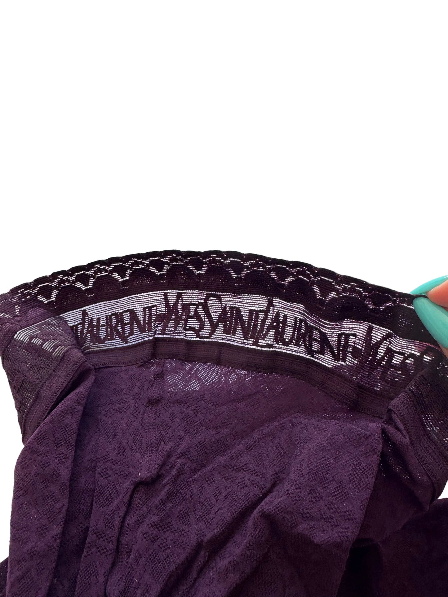Vintage Yves Saint Laurent Logo Tights (Purple)