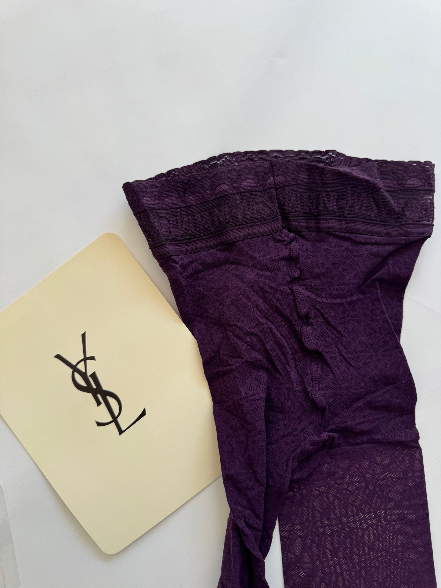 Vintage Yves Saint Laurent Logo Tights (Green)