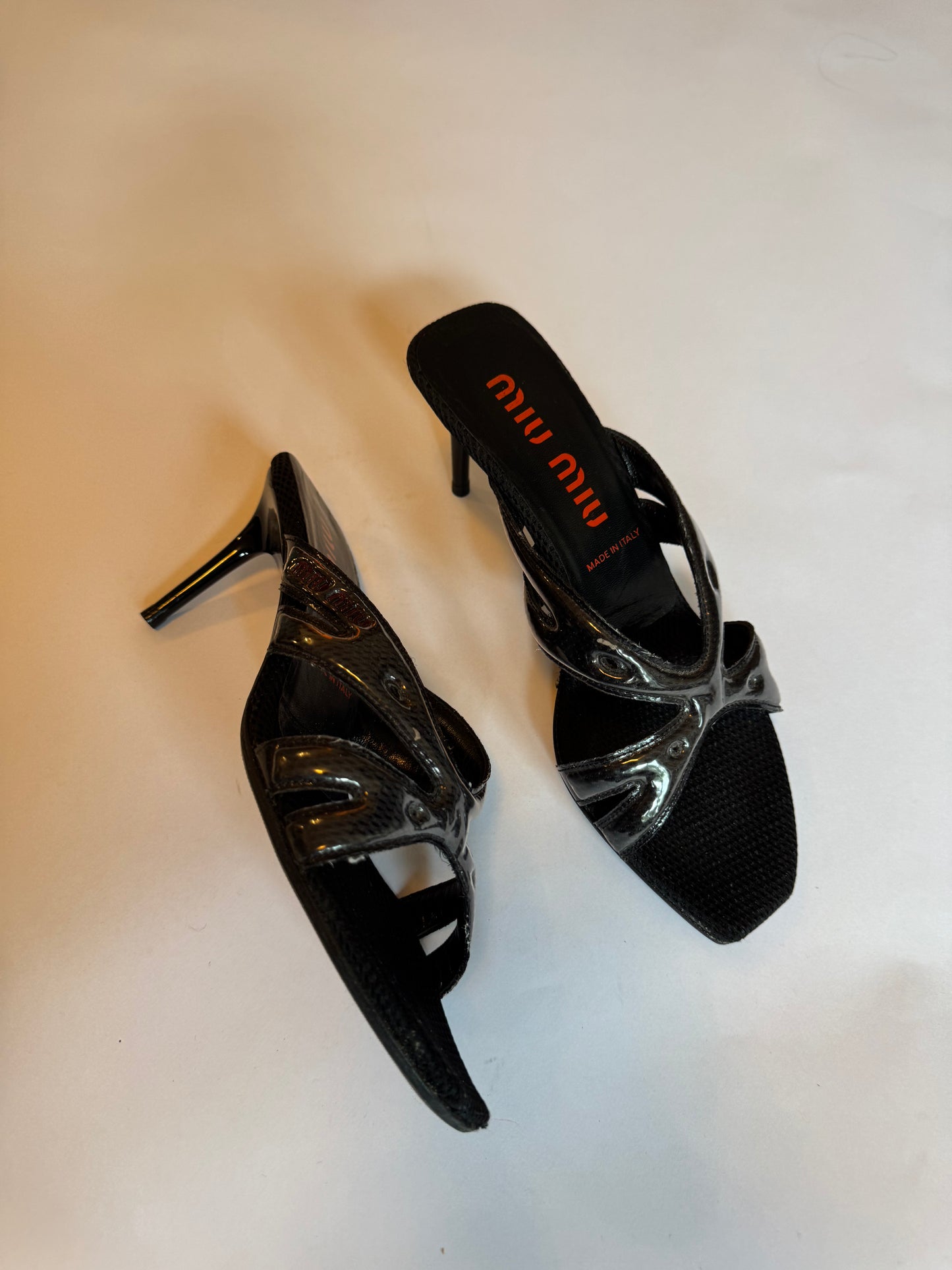 Miu Miu 1999 Mesh Heeled Sandals (Size 39)