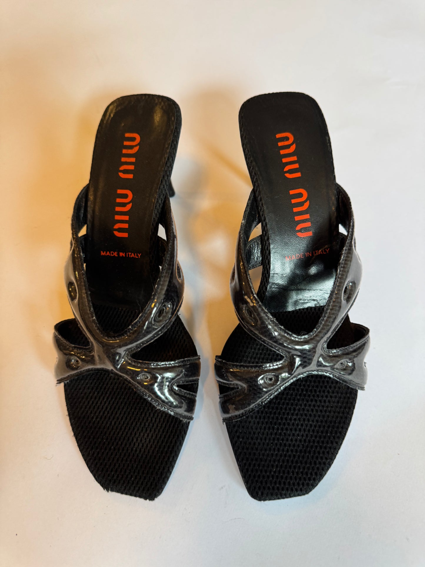 Miu Miu 1999 Mesh Heeled Sandals (Size 39)