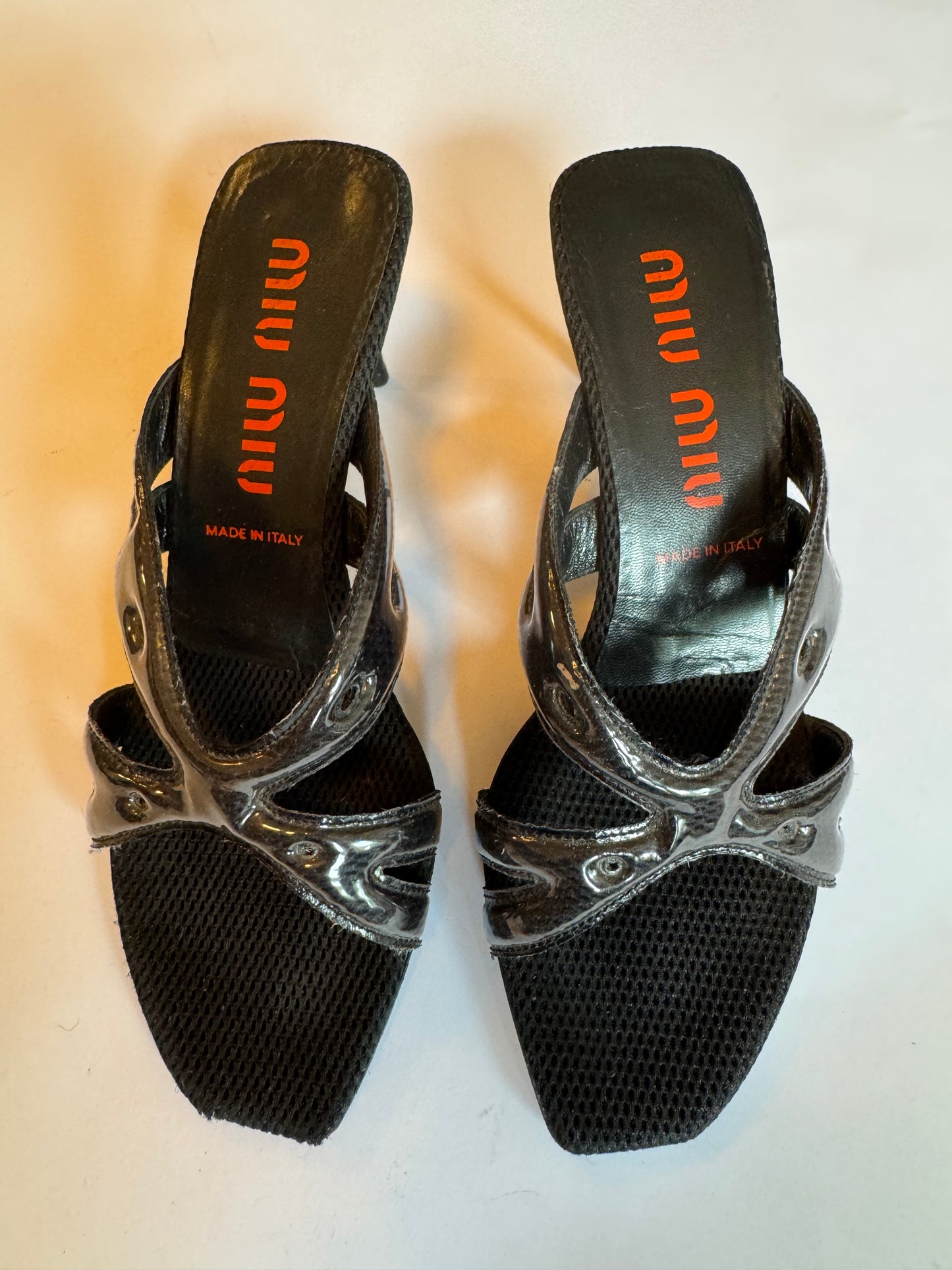 Miu Miu 1999 Mesh Heeled Sandals (Size 39)