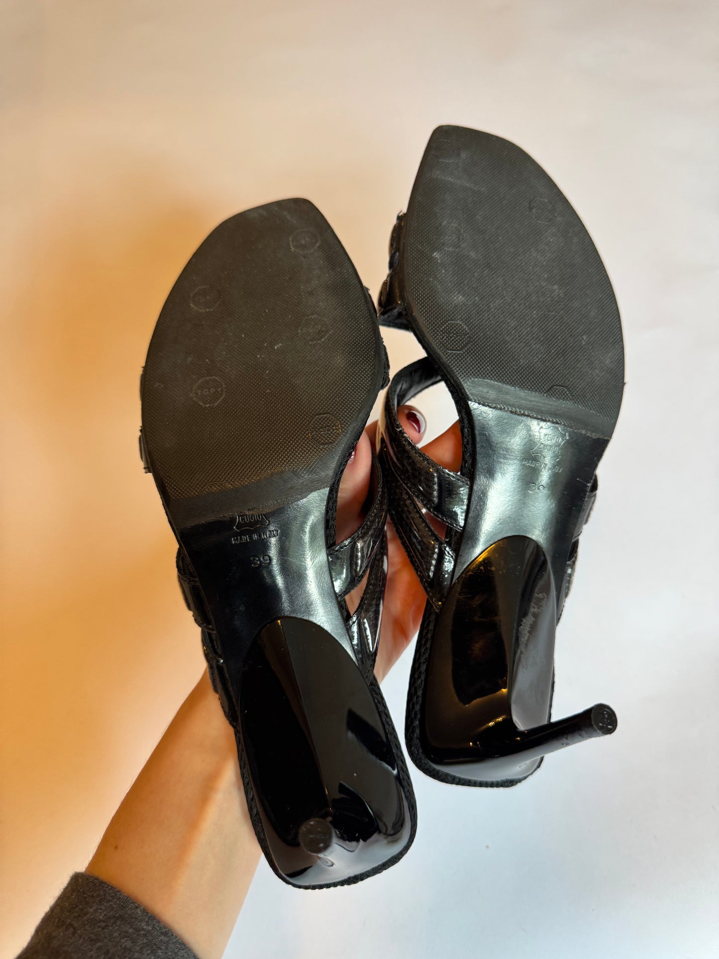 Miu Miu 1999 Mesh Heeled Sandals (Size 39)