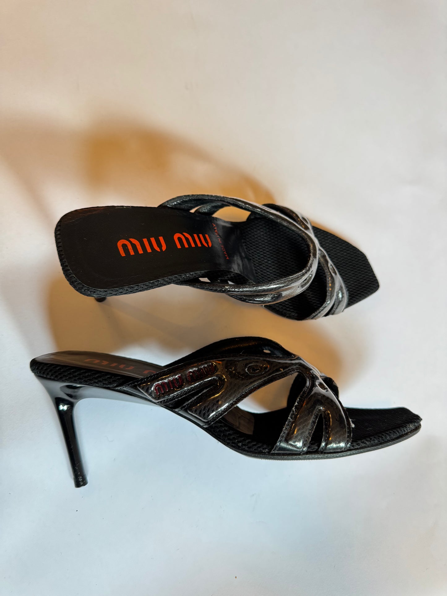 Miu Miu 1999 Mesh Heeled Sandals (Size 39)