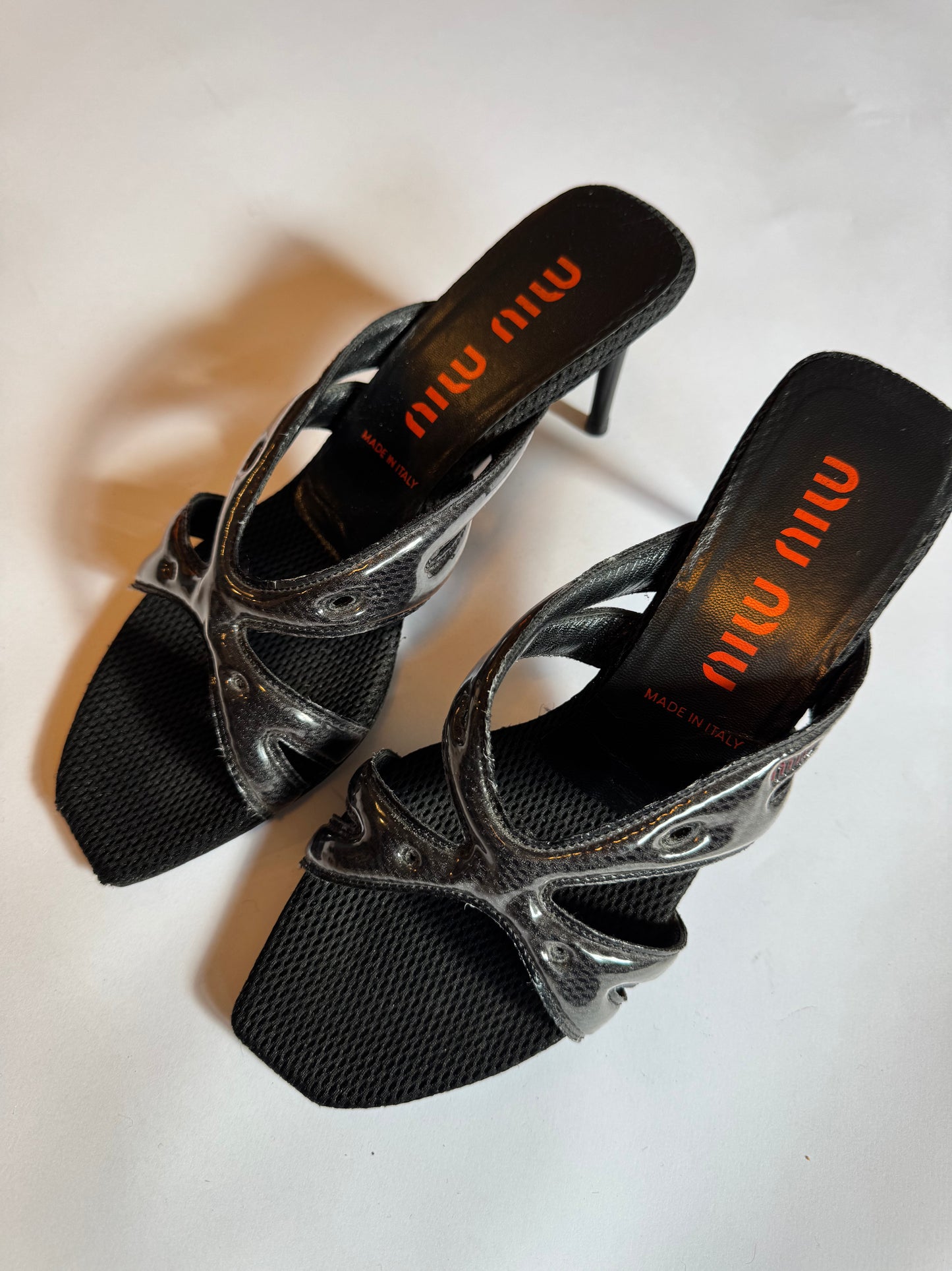 Miu Miu 1999 Mesh Heeled Sandals (Size 39)