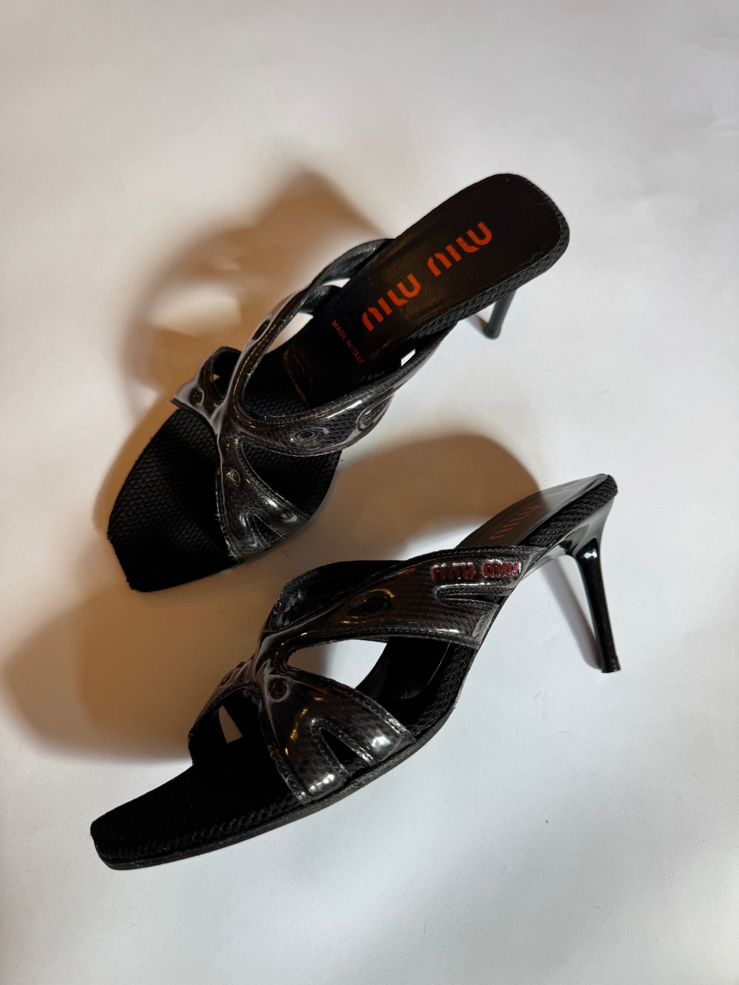 Miu Miu 1999 Mesh Heeled Sandals (Size 39)